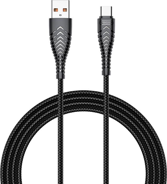 Produktbild Veger Cable cable USB A to Type C 2,4A V104 1,2 m black (1.20 m, USB 2.0)