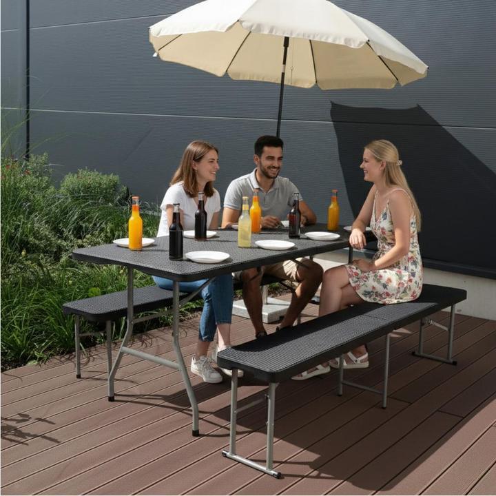 Image du produit Dönges Klappbare Bierbank in Rattan-Design 183x30x43cm