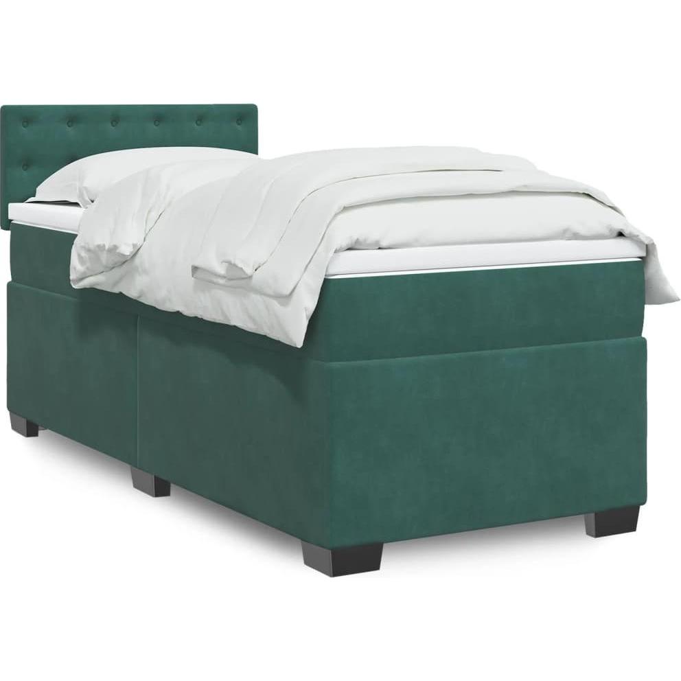 VidaXL, Bett, Bo x springbett mit Matratze 90 x 190 cm Samt (90 x 190 cm)