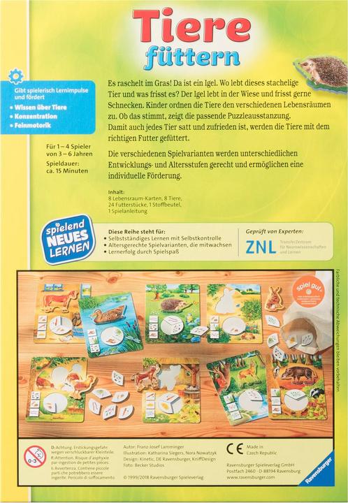 Image du produit Ravensburger Apprendre à nourrir les animaux (Allemand)