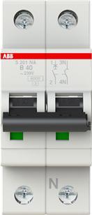 Actual product image ABB S201-B40NA Automatic circuit breaker B-Char.,6kA,40A,1P,+NA S201-B40NA