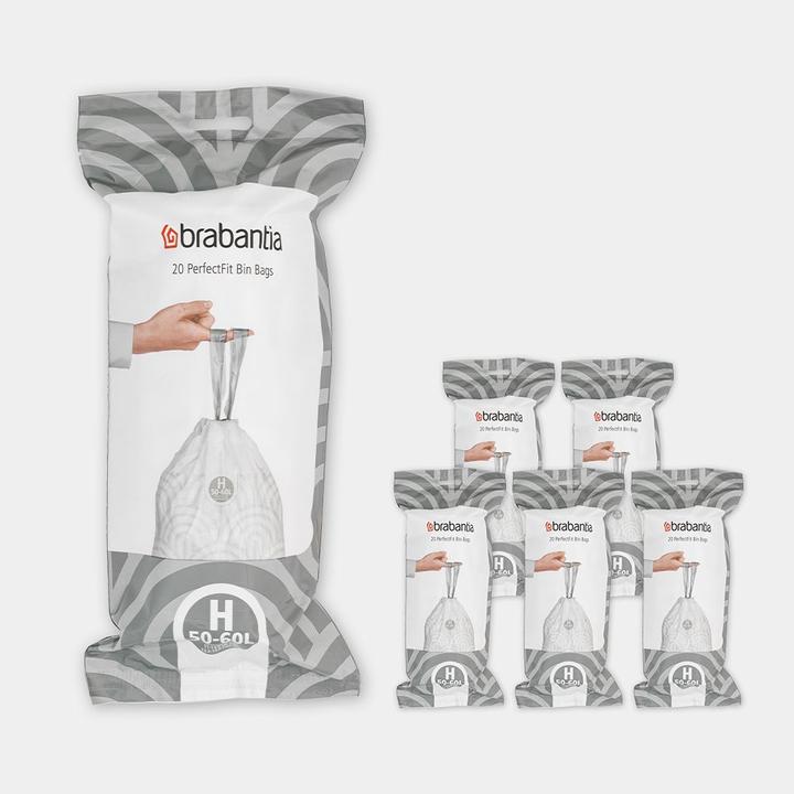 Produktbild Brabantia PerfectFit Vuilniszakken - 50/60 l - Code H - 6 rollen x 20 stuks (120x, 60 l)