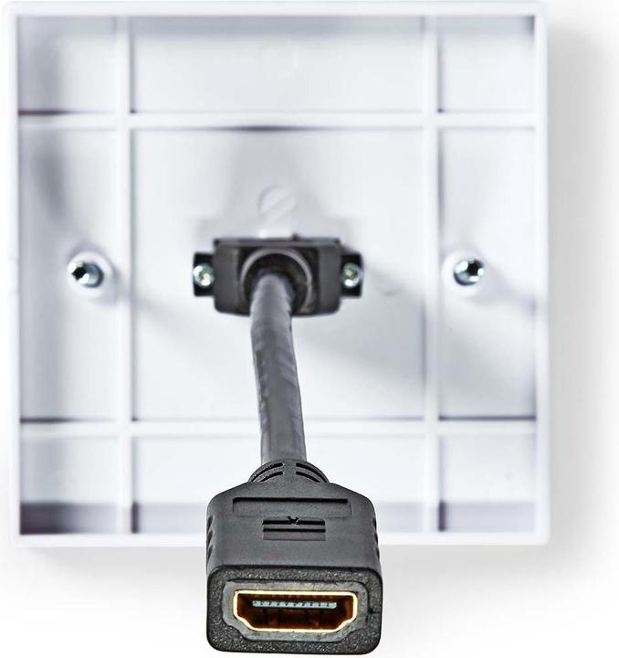 Produktbild Nedis HDMI-Wanddose - 1x HDMI Female - 4K@60Hz - HDMI Ausgang - Schwarz - 18 Gbps - Vergoldet - Box (0.14 m, HDMI, 2.0)