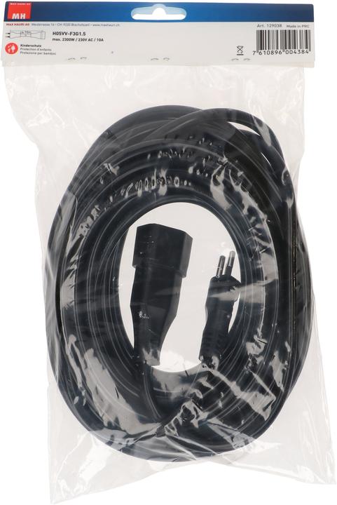 Actual product image Max Hauri TD extension cable H05VV-F3G1.5 (10 m, Type 13)