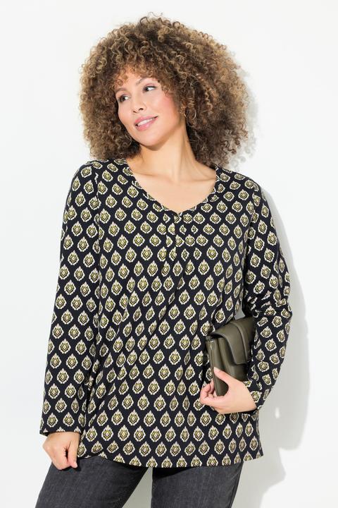 Actual product image Ulla Popken Allover Graphic Long Sleeve Tee (62)