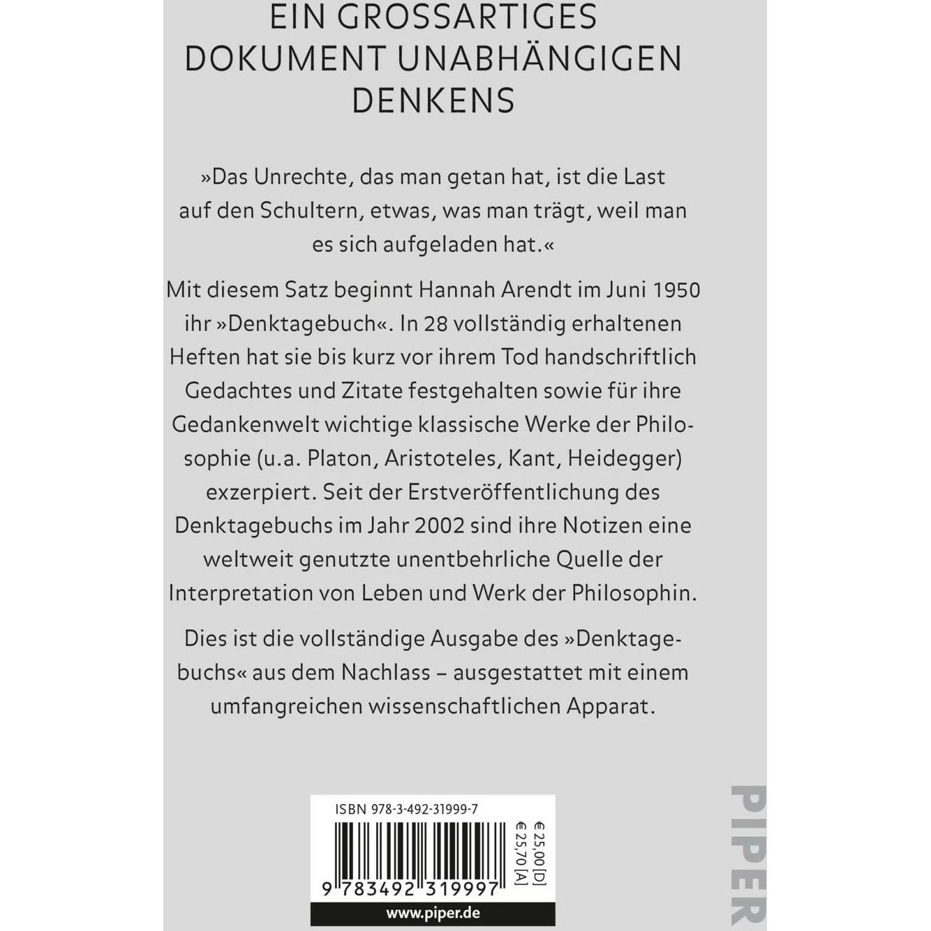 Thumbnail - Denktagebuch, Sachbücher von Hannah Arendt
