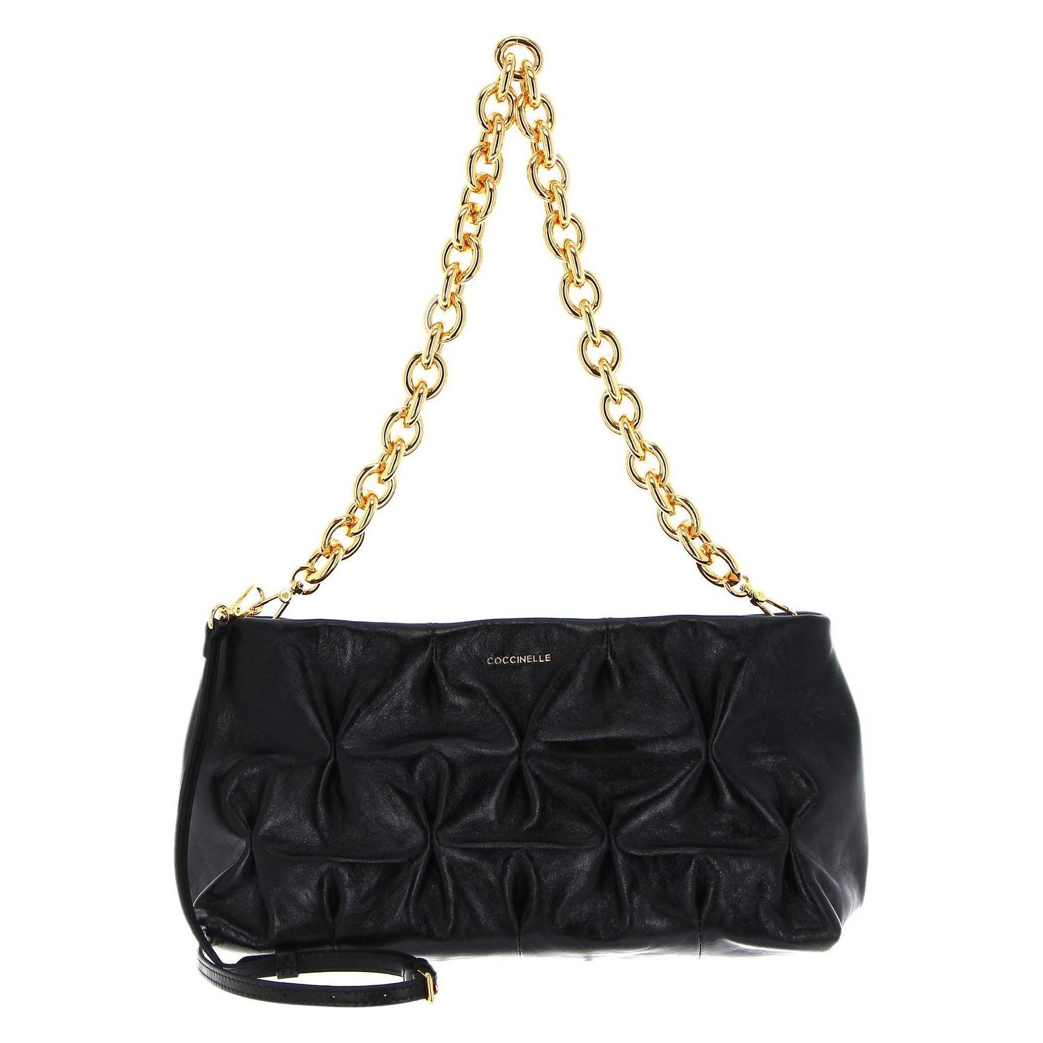 Coccinelle, Damen, Handtasche, Ophelie Goodie Rock Handbag Craquele Leather, Schwarz