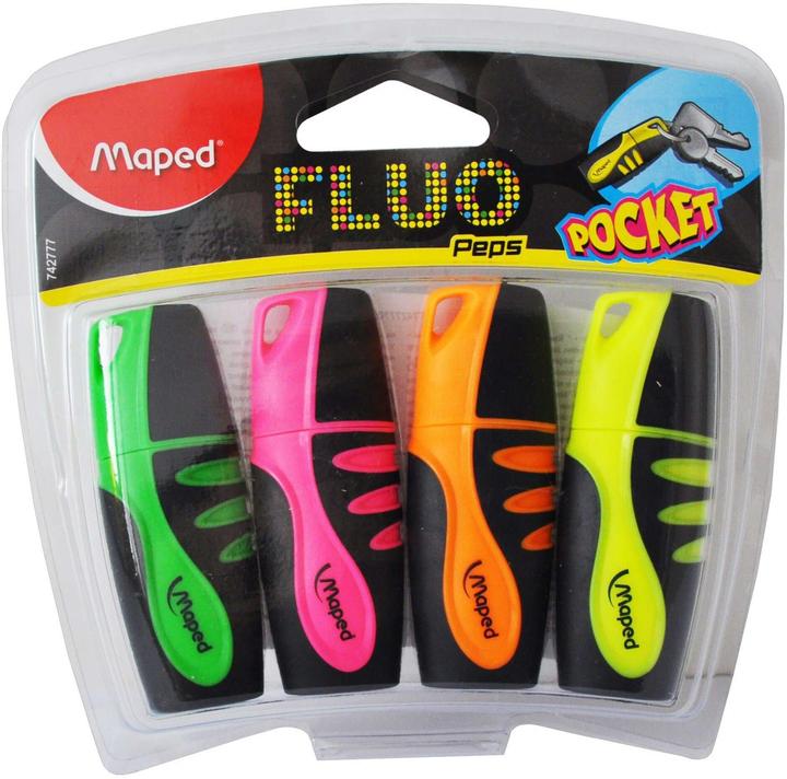 Actual product image Maped Highlighter Fluo Peps Pocket Mini, 4 pieces (4x)