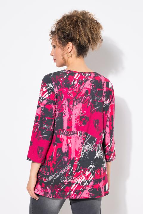 Produktbild Ulla Popken Shirt, A-Linie, Zierfalten, Carree-Ausschnitt, 3/4-Arm (50, 52)