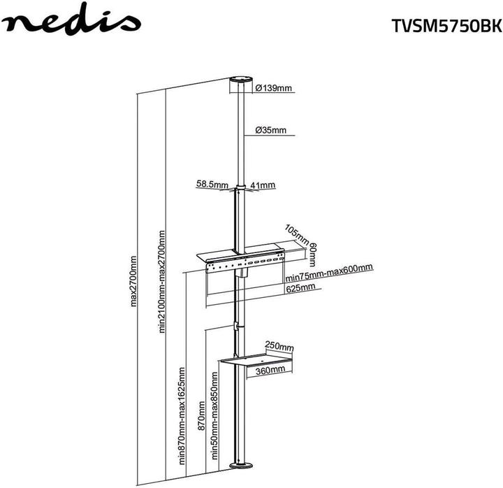 Produktbild Nedis TVSM5750BK (30 kg, 37" - 70")
