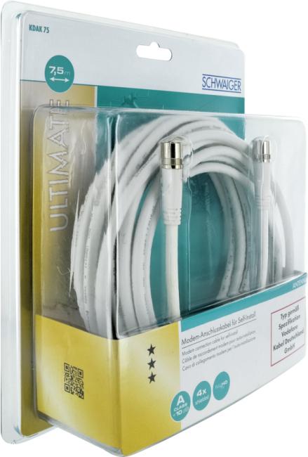 Produktbild Schwaiger KDAK75 532 7.5m F F Weiss Koaxialkabel (SAT Kabel)