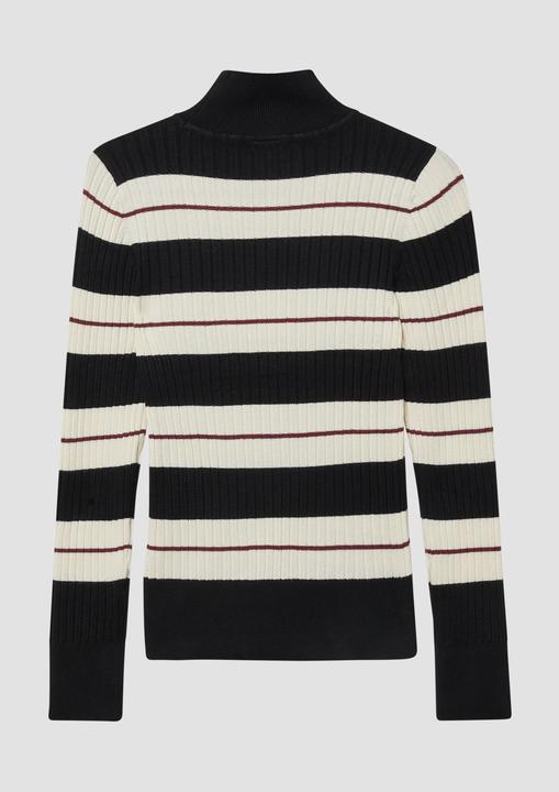 Produktbild s.Oliver Strickpullover Ripppullover im Slim Fit mit Stehkragen (146, 152)