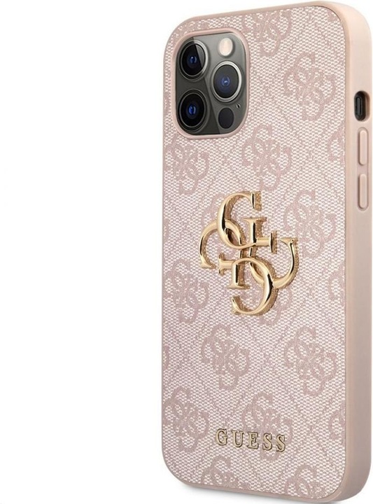 Guess PU 4G Métal Logo Case pour iPhone 12 Pro Max Rose (Apple iPhone 12 Pro Max)