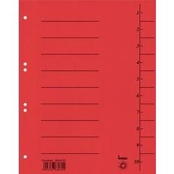 Actual product image Bene Dividers Trend 1 to 10 DIN A4 red 10-piece cardboard