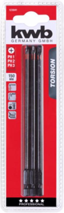 Actual product image kwb 3 Torsion Bits 150mm PH Set (150 mm)