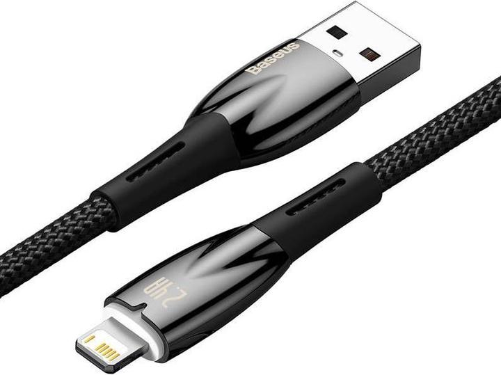 Actual product image Baseus USB cable for Lightning Glimmer Series, 2.4A, 1m (Black) (1 m)