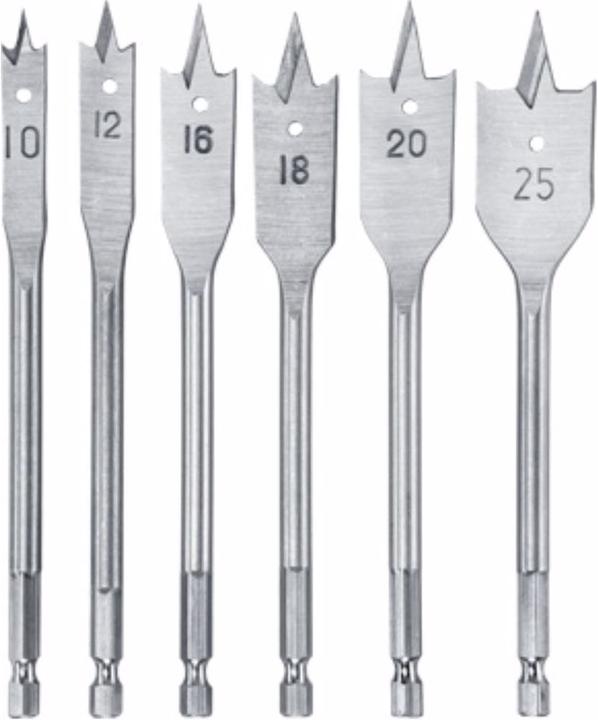 Actual product image kwb Flat milling drill set 6pcs (10, 12, 16, 18, 20, 22, 24 mm)