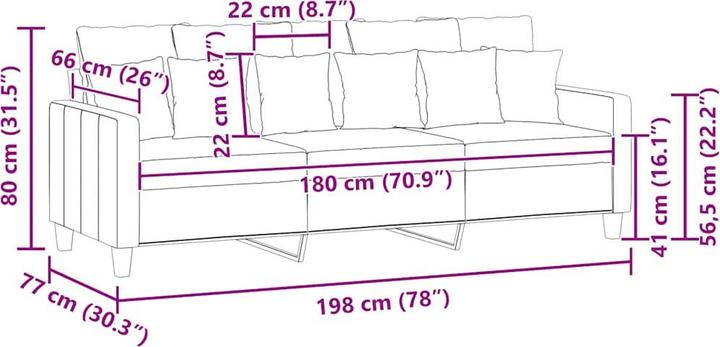 Actual product image vidaXL 3-Sitzer-Sofa (3-seater)