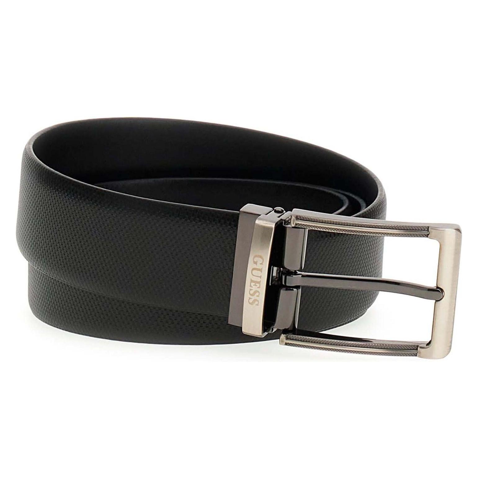 Guess, Herren, Gürtel, Leather Belt H35, Schwarz, Braun, (95)