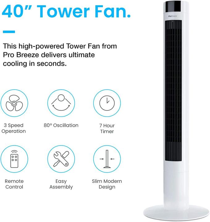 Image du produit Breeze Ventilateur de tour oscillant (48 dB)