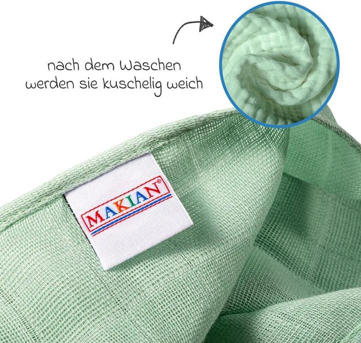 Image du produit Makian Langes en mousseline & Chiffons de gaze Pack de 8 Langes en mousseline 80 x 80 cm - Patine (80 cm, 80 cm)
