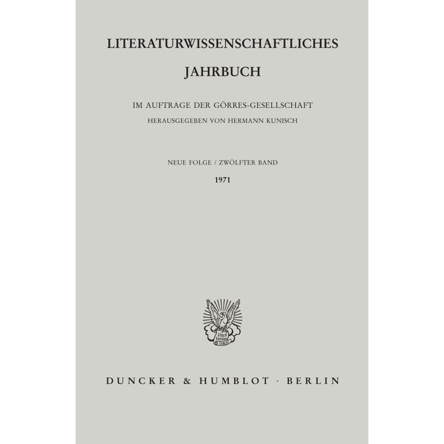 Literaturwissenschaftliches Jahrbuch., Fachbücher von Hermann Kunisch