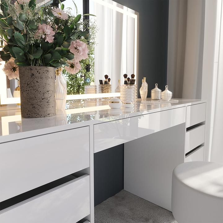 Image du produit Vicco Sherry avec miroir LED et tabouret (158.20 x 50.10 x 76 cm)