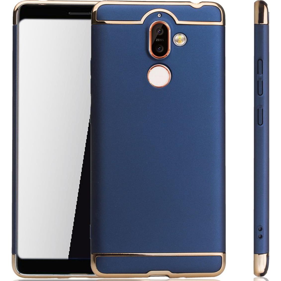 König Design Handy Hülle Schutz Case für Nokia 7 Plus Bumper 3 in 1 Cover Etui Schale Blau (Nokia 7 Plus), Smartphone Hü...