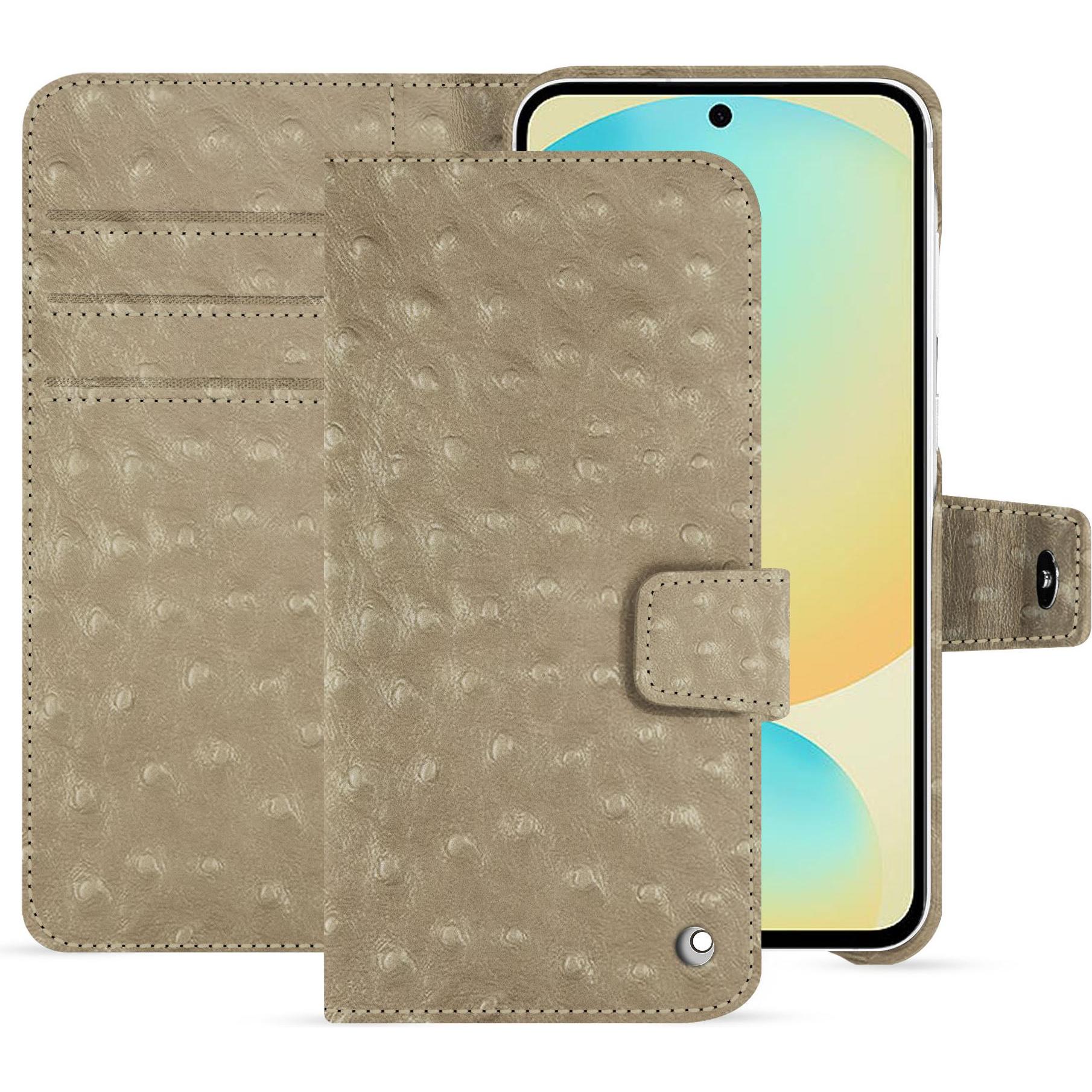 Noreve Lederschutzhülle FE (Samsung Galaxy S24 FE), Smartphone Hülle, Beige