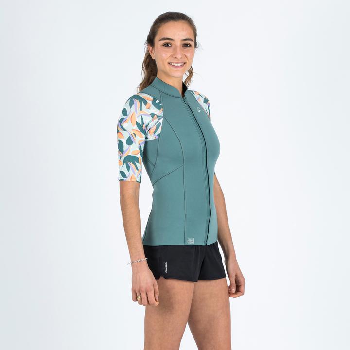 Image du produit Subea YULEX100 Top de natation femme protection UV 1,5 mm manches courtes - Awake imprimé fleurs (1 mm, S)