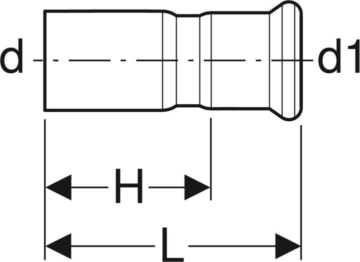 Produktbild Geberit Mapress Kupfer Reduktion mit Einschubende d22-15 (Pressverbindung)