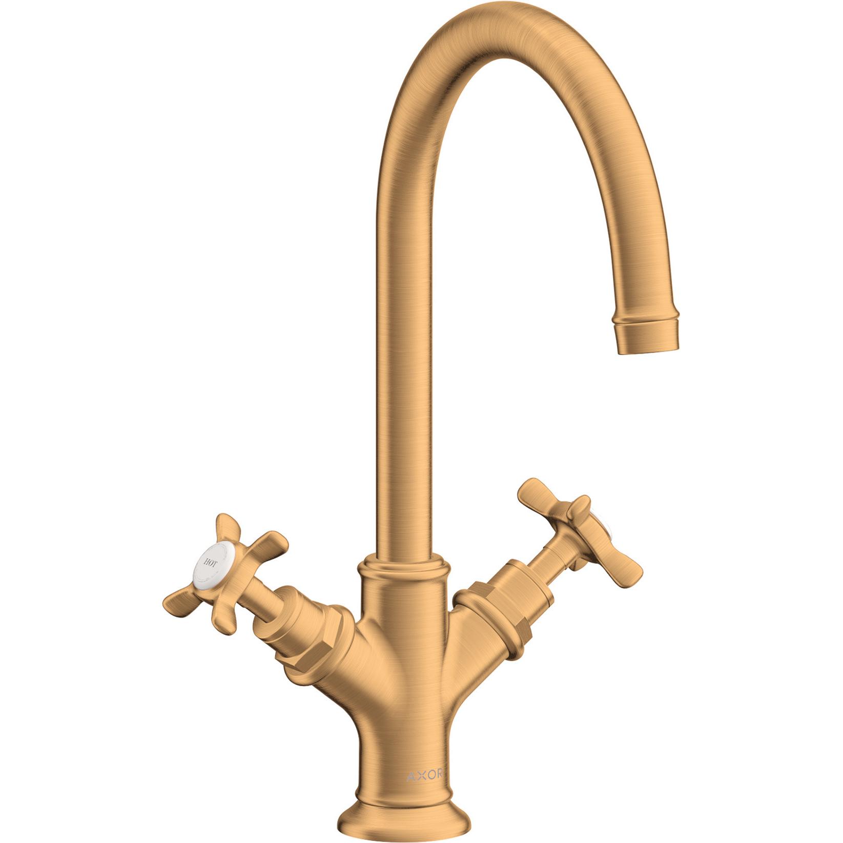 hansgrohe, Badarmatur, AXOR Montreux 2-Griff-Waschtischarmatur 210, Zugstangen-Ablaufgarnitur