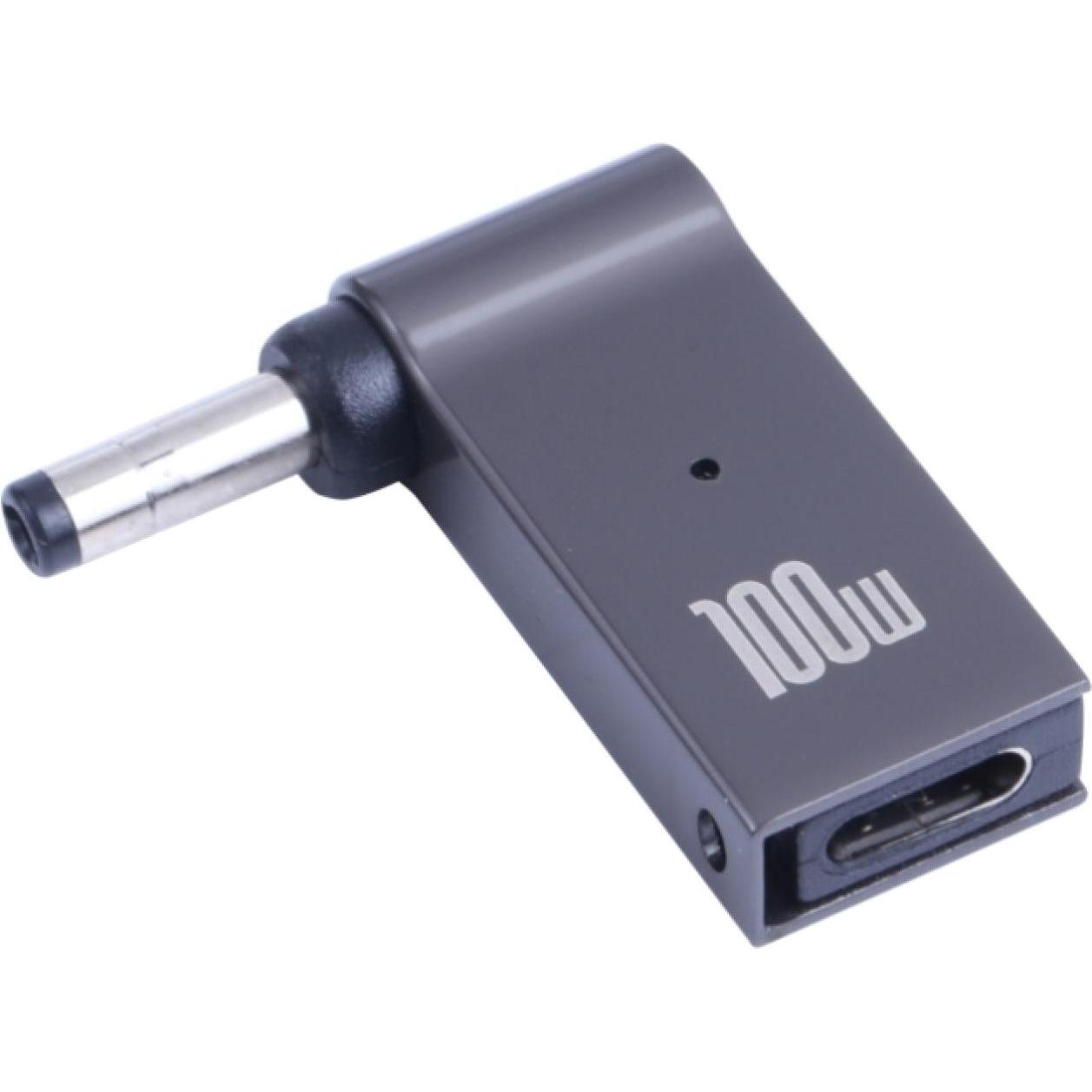 PowerGuard USB-C to Notebook Charger Adapter DC Barrel 4.0 x 1.7mm (100 W), Notebook Netzteil, Grau