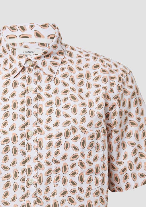 Immagine prodotto S.Oliver Hemd Regular Fit: Gemustertes Kurzarmhemd aus Baumwollstretch (XL)