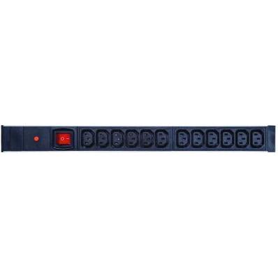 Thumbnail - Exertis Connect LOGON TUPS043 - Geändert - 1U - Aluminium - Schwarz - 12 AC-Ausgänge - C13-Koppl, USV Zubehör