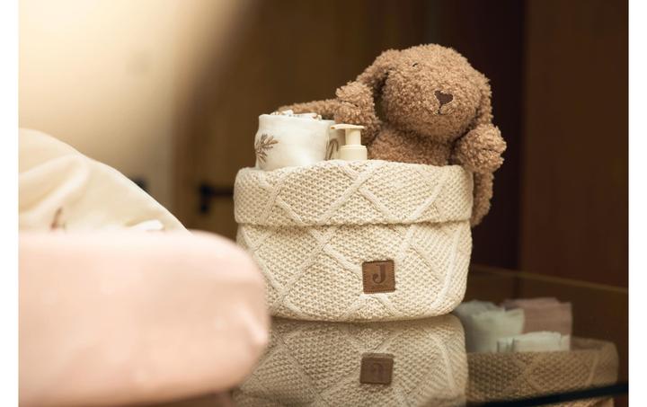 Immagine prodotto Jollein Cestino per la cura Check Knit Oatmeal 14 x 18 cm
