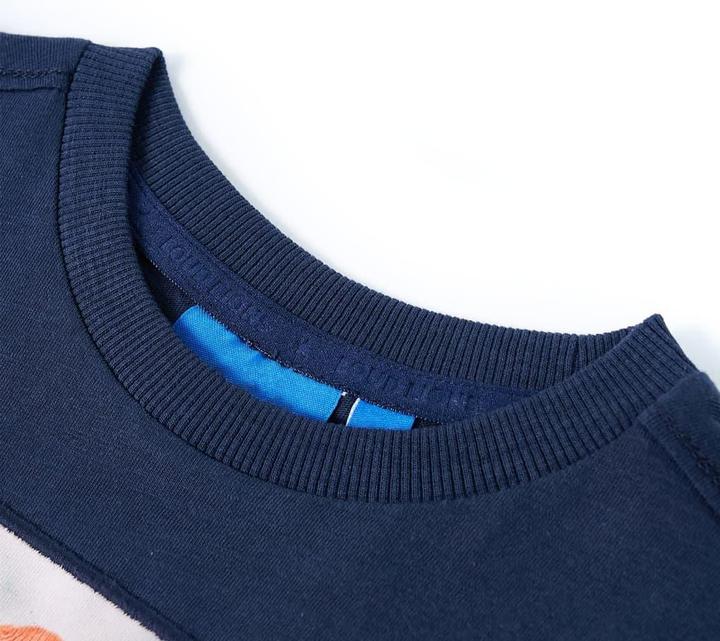 Immagine prodotto vidaXL Camicia a maniche lunghe per bambini blu navy melange 140,Materiale: 100 (140)