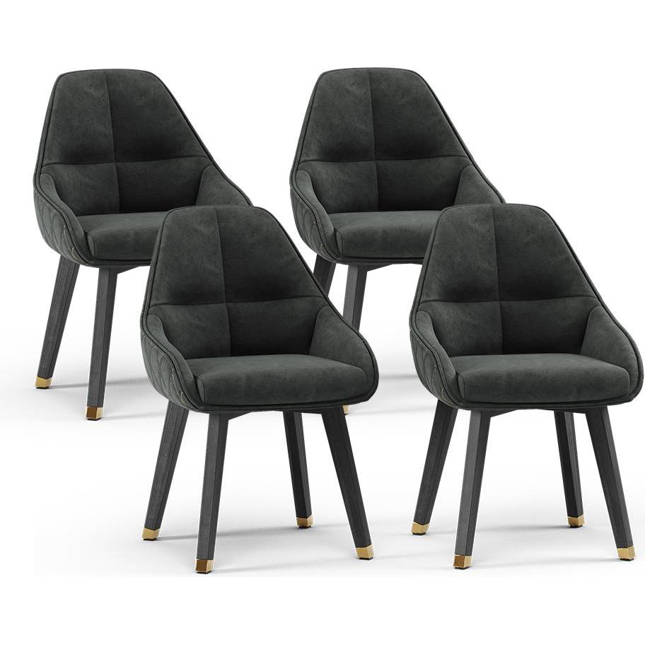 Vichy, Stühle, Esszimmerstuhl Goldamo, Anthrazit/Gold, 53 x 55.5 cm 4er-Set