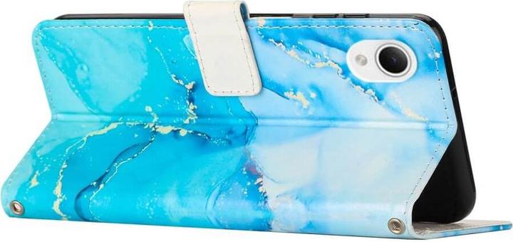 Actual product image Cover-Discount Galaxy A23e - Leather Case blue Marble (Samsung Galaxy A23e)