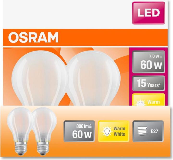 Image du produit Osram ST Clas A (E27, 6.50 W, 806 lm, 2 x, E)