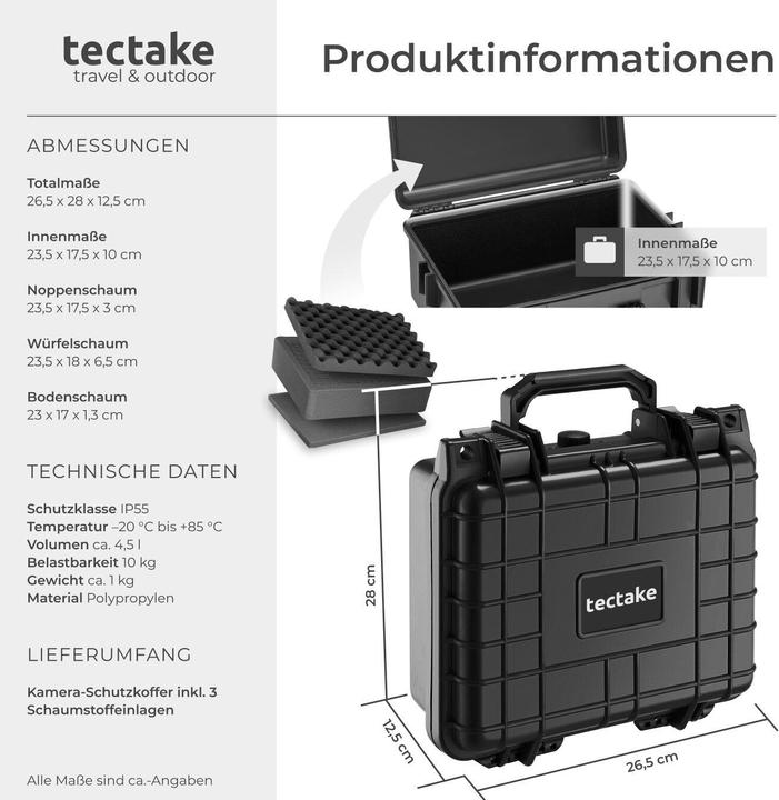 Produktbild tectake Fotokoffer Universalbox (Fotokoffer, 4.40 l)