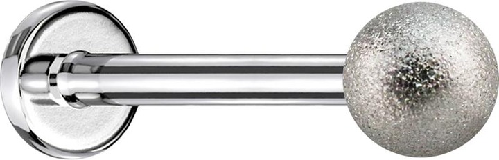 Produktbild Star Piercing Micro Labret silber mit Kugel gesprenkelt (Chirurgenstahl 316L, ohne Messing)