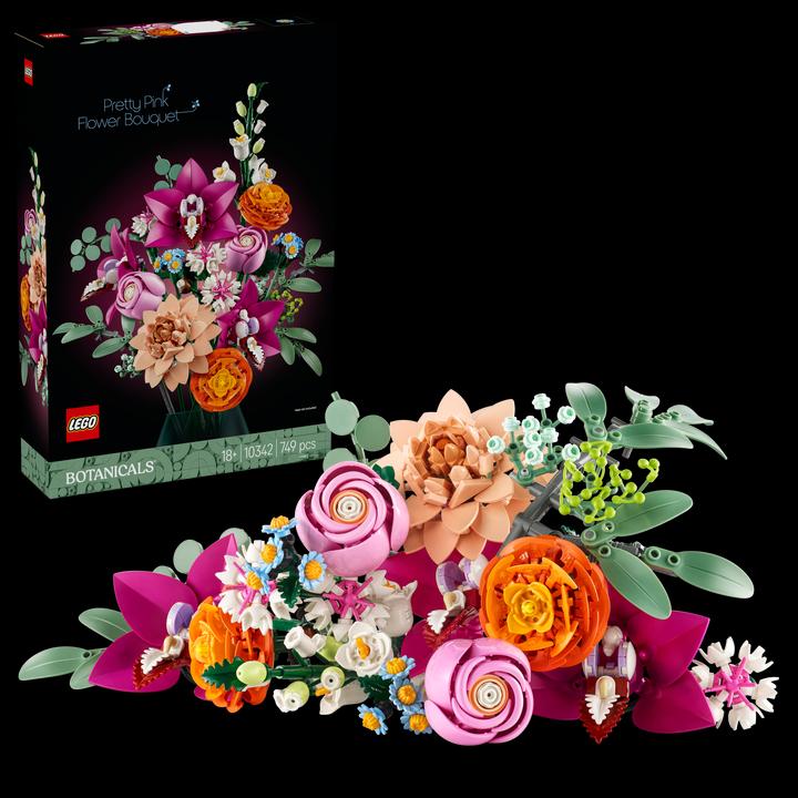 Productafbeelding LEGO Schöner Rosafarbener Blumenstrauss (10342, LEGO Icons, LEGO Botanisch)