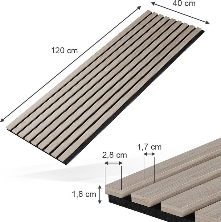 Actual product image Vicco Acoustic panel Akustikpaneel, Brown, 8 pieces (8 pcs.)