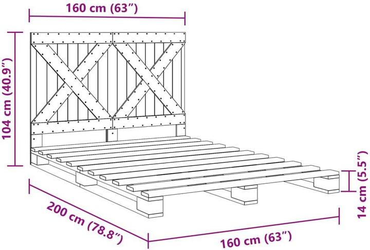 Image du produit vidaXL Bettgestell (160 x 200 cm)