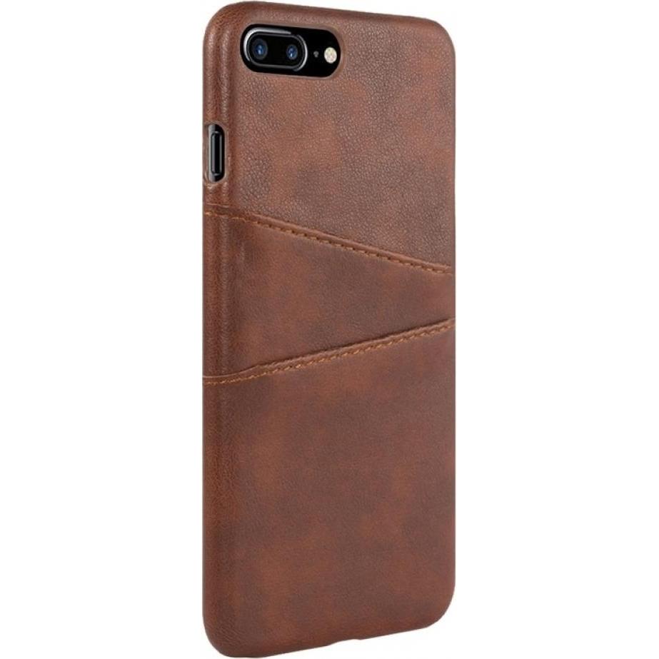 Thumbnail - Screenguard Apple iPhone 8 Plus CardCaddy Leder Backcase mit Kartenfächern (Apple iPhone 8 Plus), Smartphone Hülle, Brau...