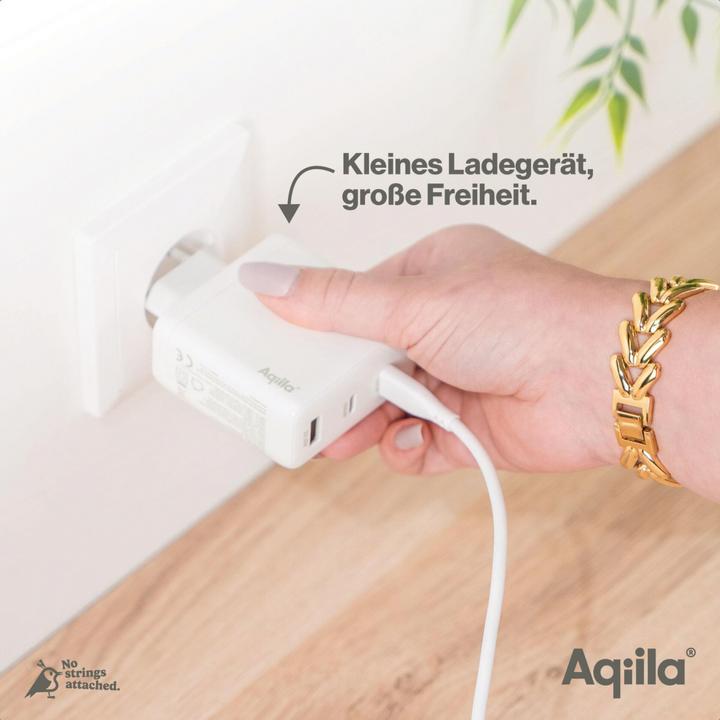 Productafbeelding Aqiila Chargebird W4 - GaN Wandlader, 120W PD - Wit (120 W, 3 ports)