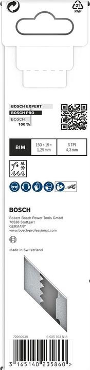 Actual product image Bosch Professional Zubehör PRO Window Demolition S611DF sheet, 1.25 x 19 x 150 mm, 2 pcs.