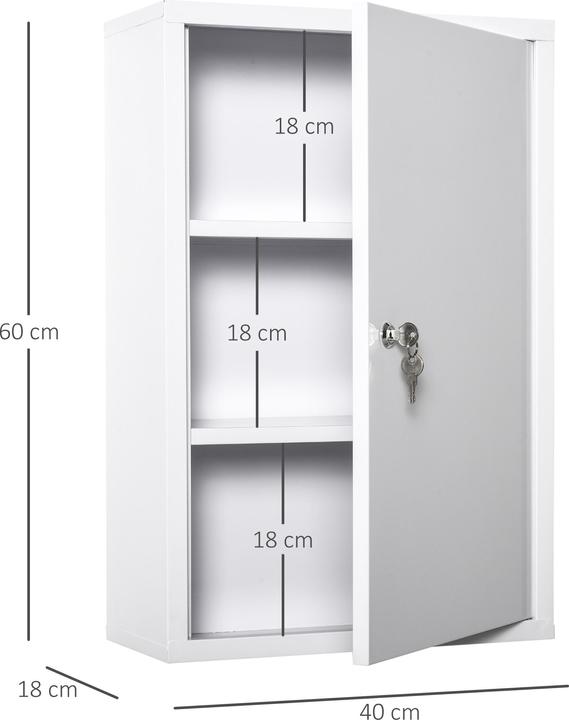 Produktbild Kleankin Medizinschrank (40 x 18 x 60 cm)