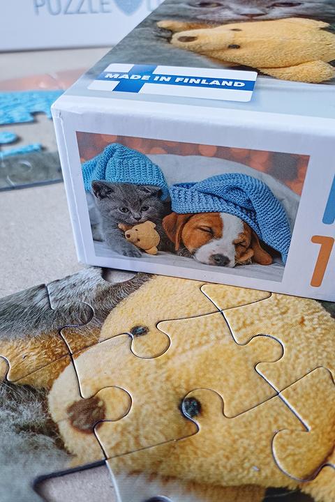 Actual product image Selecta Spielzeug Cute kitten and sleepy dog jigsaw puzzle, 100 pieces. (100 pieces)